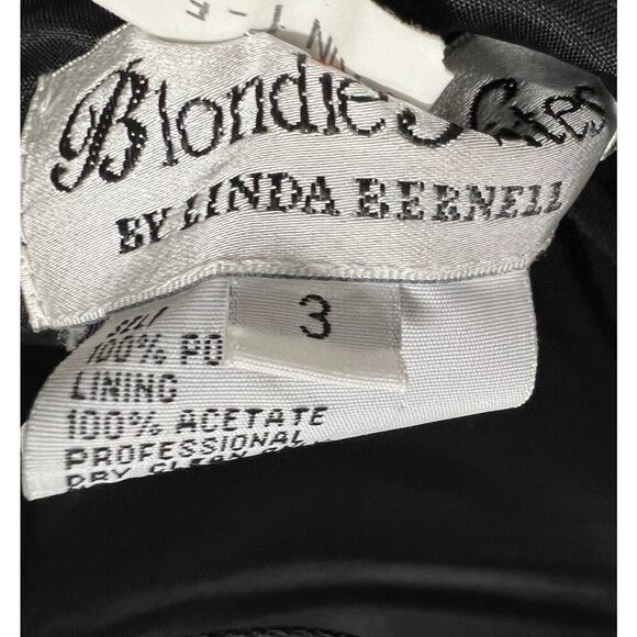 Blondie Nites VTG black white formal dress ruched bodice tier tulle skirt sz 3 - Picture 11 of 14